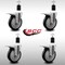 Service Caster 5'' SS Black Poly Swivel 1-1/2'' Expanding Stem Caster Set Total Lock Brake, 4PK SCC-SSEXTTL20S514-PPUB-BLK-112-4 - alternate 2